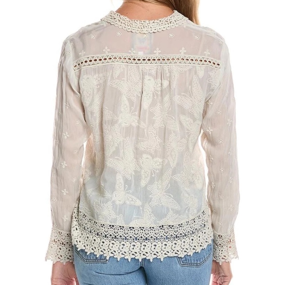 Johnny Was Yonah White Floral Lace Butterfly Jacket/Blouse NWT - Picture 4 of 10